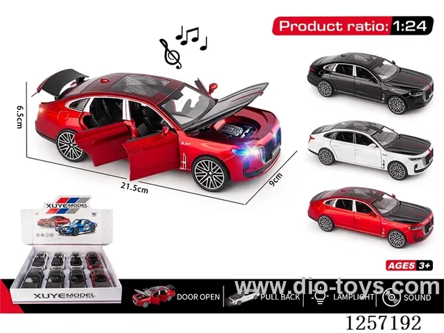 1：24 pull back alloy car W L/M 8PCS