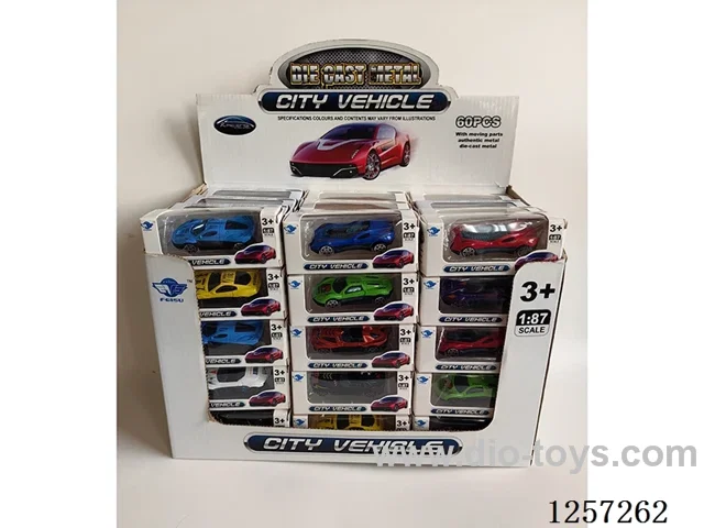1:87 Alloy Free-Wheel Cars 12 Mixed (60PCS)