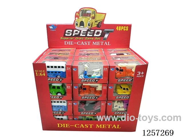 1:64 Alloy Free-Wheel Cars 10 Mixed (48PCS)