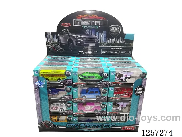 1:64 Alloy Free-Wheel Cars 12 Mixed (48PCS)
