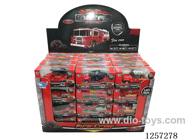 1:64 Alloy Free-Wheel Fire Trucks 16 mixed (48PCS)