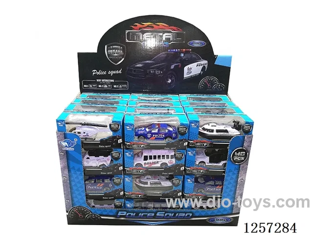 1:64 Alloy Free-Wheel Police Cars 12 mixed (48PCS)