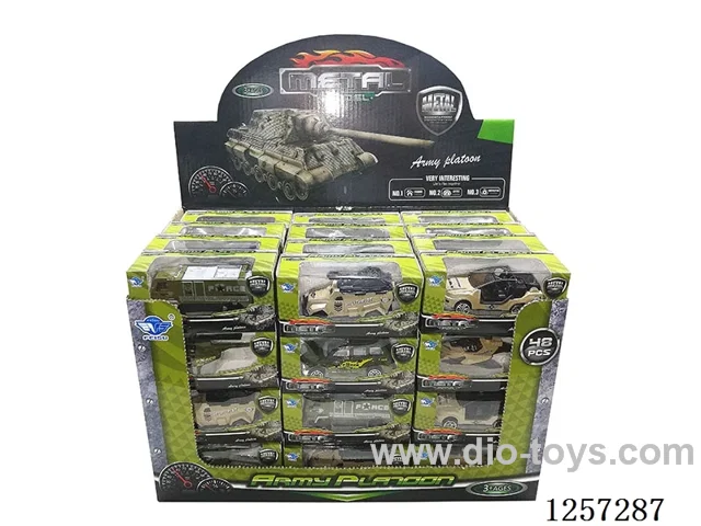 1:64 Alloy Free-Wheel Military Vehicles 8 mixed (48PCS)