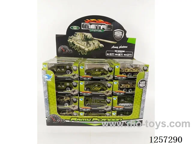 Alloy Free-Wheel Military Vehicles 6 mixed (48PCS)