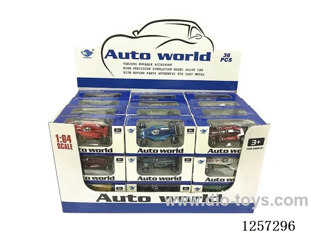 1:64 Alloy Free-Wheel Formula Car 8 mixed (36PCS)