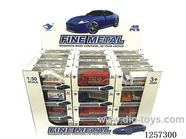 1:50 Diecast Mini Truck free wheel 12 mixed (48PCS)