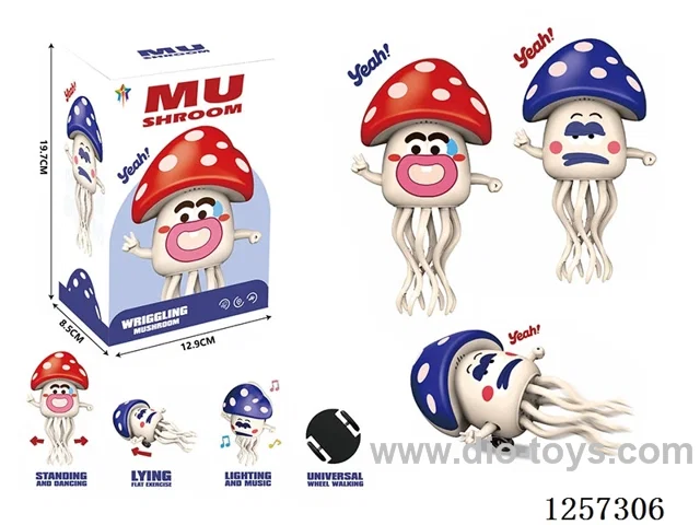 Dancing Obstacle-Avoiding Toy Mushroom W L/M 2 Colors (not included battery)