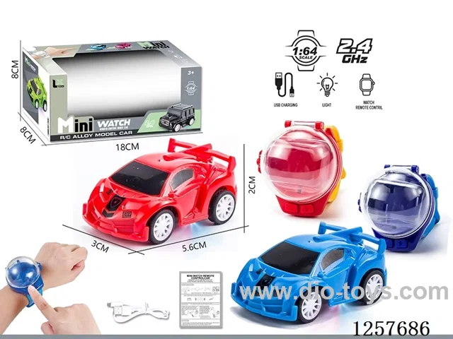 1:64 2.4G RC car with watch remote control included battery 2 colors