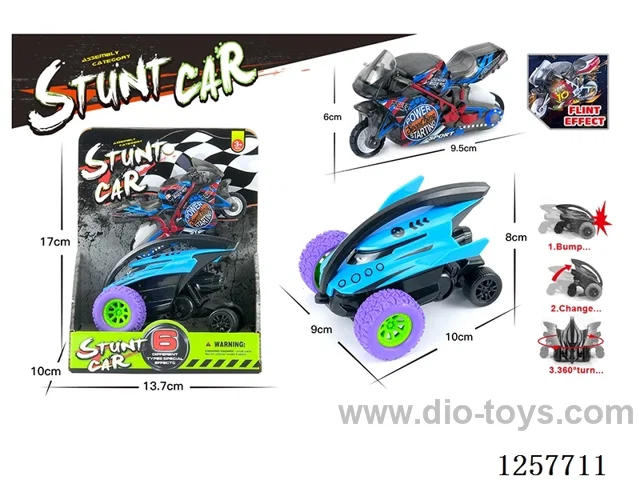 Collision Deformation Car + Flintstone Motorcycle (2-Model Mixed Pack)