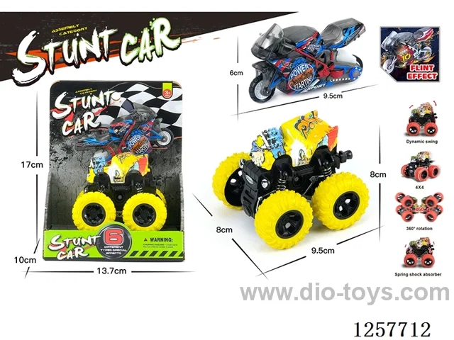 Inertia Rocking Car + Flintstone Motorcycle (4-Model Mixed Pack)