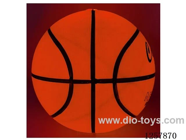 24cm Light-Up Rubber Basketball Dual-Light Battery-Operated