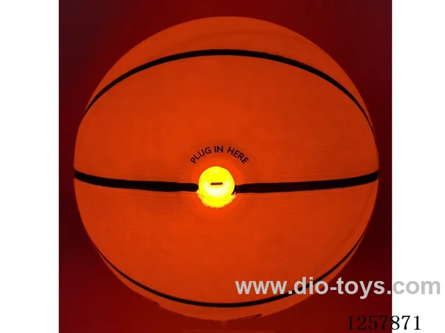 24cm Light-Up Rubber Basketball Rechargeable