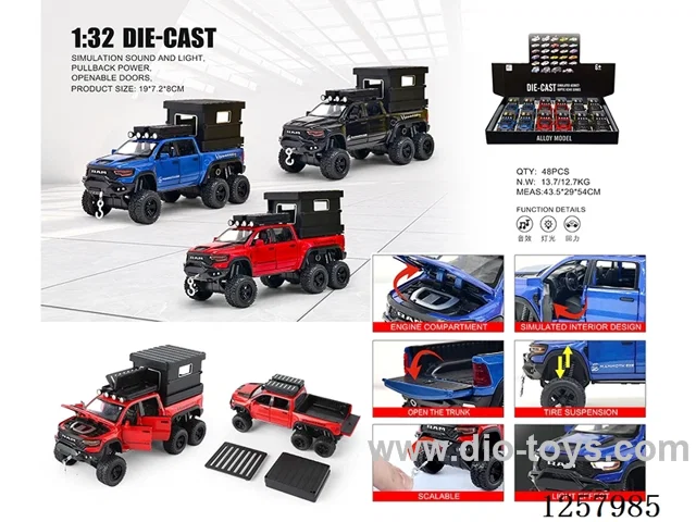 1:32 pull back alloy car W L/M 12PCS included battery