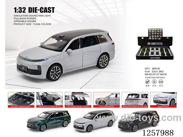 1:32 pull back alloy car W L/M 12PCS included battery