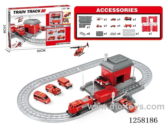 Electric Train Track Vehicle Set (Firefighting Series)