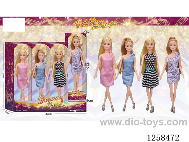 11.5 inch Jointed Barbie 12PCS (4 outfits)