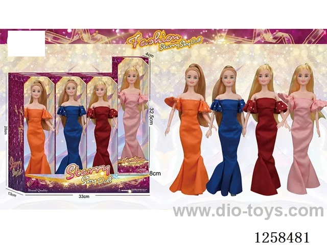 11.5 inch Jointed Barbie 12PCS (4 outfits)