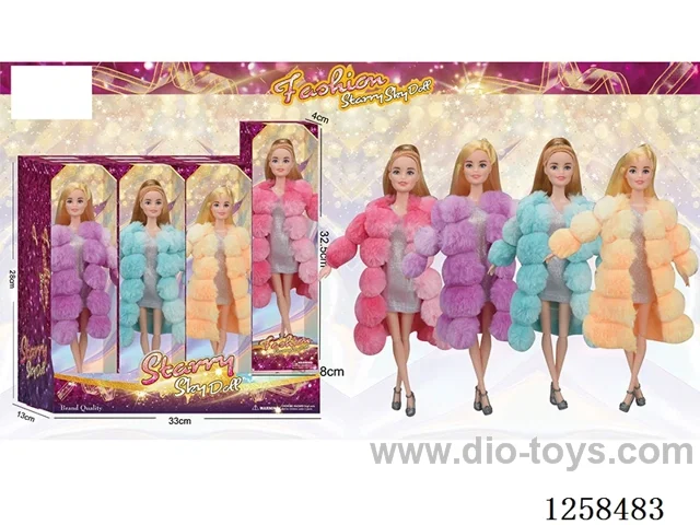 11.5 inch Jointed Barbie 12PCS (4 outfits)