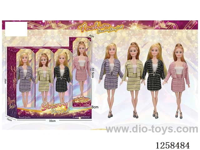 11.5 inch Jointed Barbie 12PCS (4 outfits)