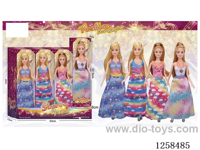 11.5 inch Jointed Barbie 12PCS (4 outfits)