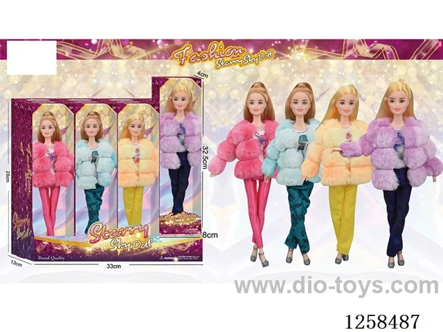 11.5 inch Jointed Barbie 12PCS (4 outfits)