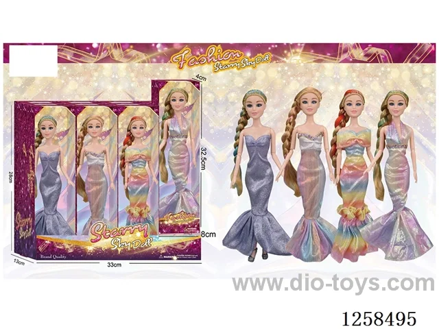 11.5 inch Jointed Barbie 12PCS (4 outfits)