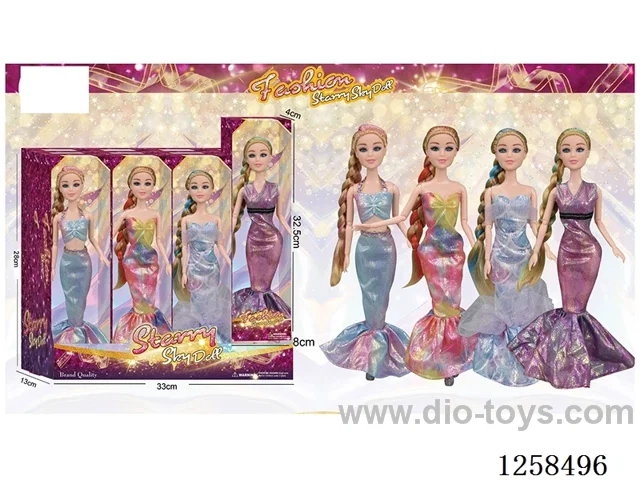 11.5 inch Jointed Barbie 12PCS (4 outfits)