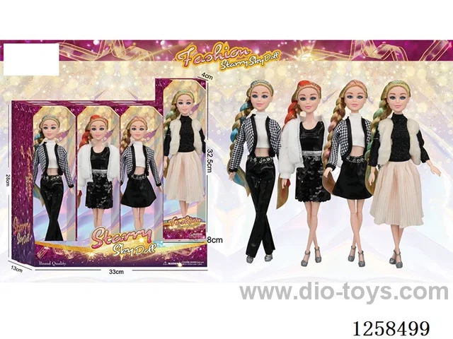 11.5 inch Jointed Barbie 12PCS (4 outfits)