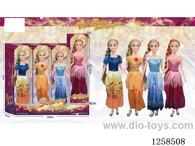 11.5 inch Jointed Barbie 12PCS (4 outfits)