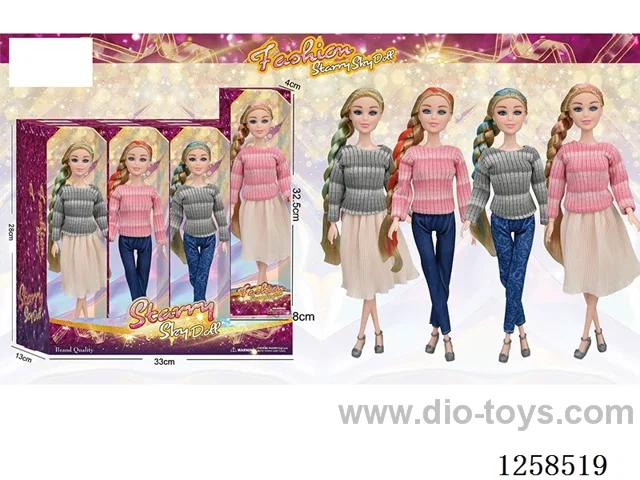 11.5 inch Jointed Barbie 12PCS (4 outfits)