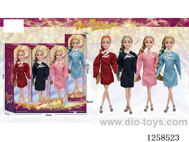 11.5 inch Jointed Barbie 12PCS (4 outfits)