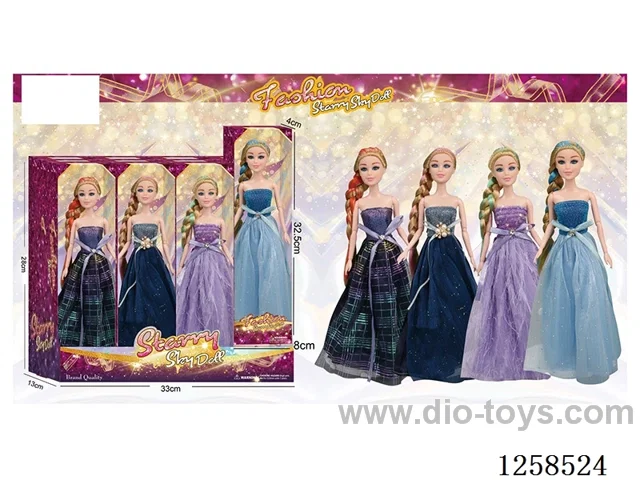11.5 inch Jointed Barbie 12PCS (4 outfits)