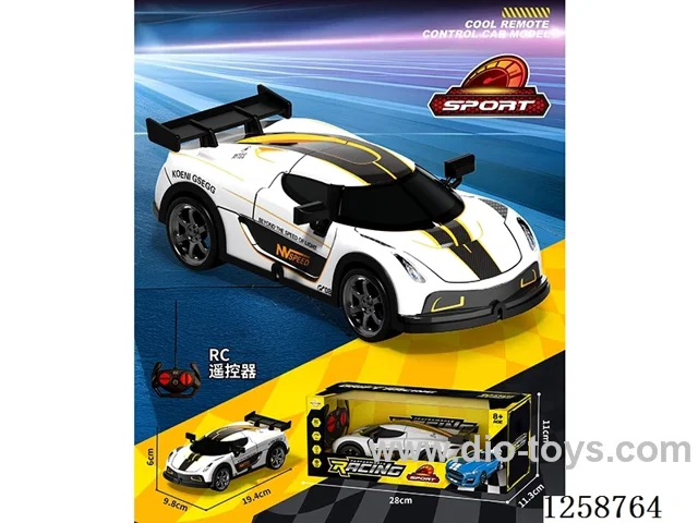 4ch RC car with light not included battery - white
