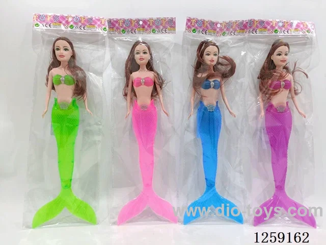 11 inch solid body mermaid barbie with light (4 colors) included battery