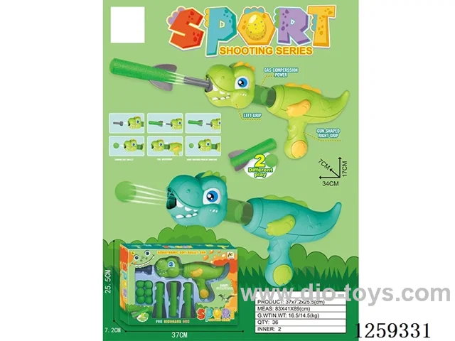 34cm air powered gun (mixed color of dark green and light green)+6 EVA balls+3 rockets