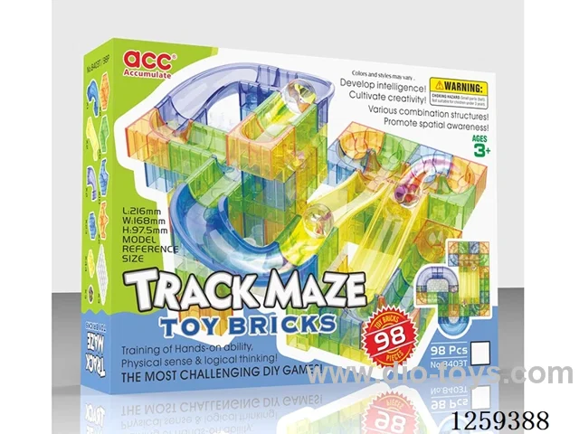DIY puzzle track maze ball building blocks 98PCS