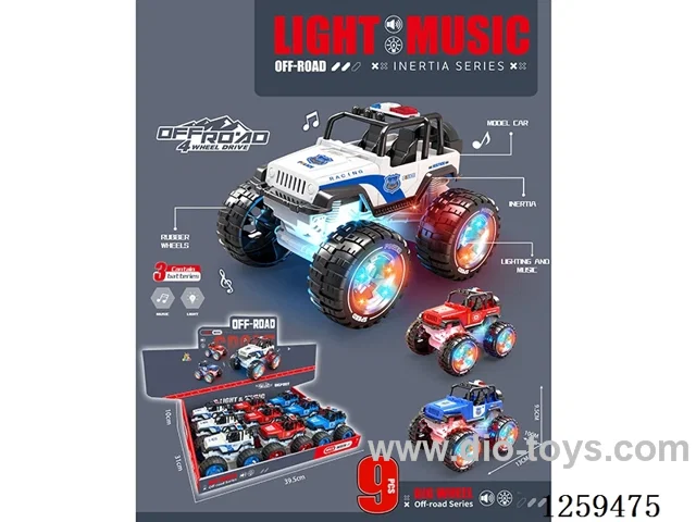 inertia police car W L/M 9PCS 3 colors