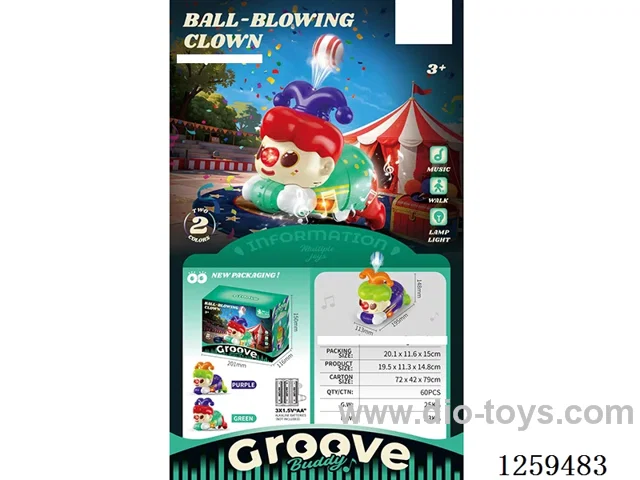 B/O Clown 2 colors not included battery