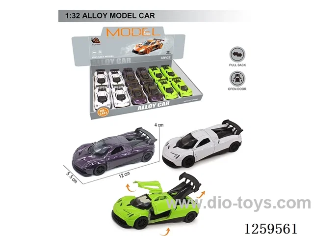 1:32 pull back alloy car 3 colors 12PCS