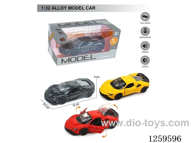 1:32 pull back alloy car 3 colors W L/M included battery
