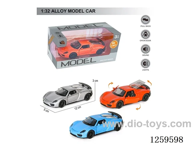 1:32 pull back alloy car 3 colors W L/M included battery