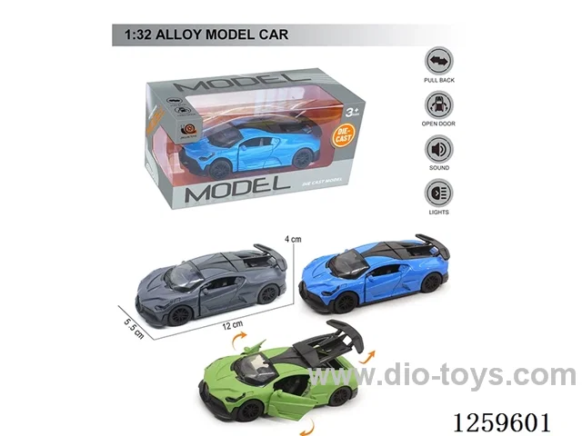 1:32 pull back alloy car 3 colors W L/M included battery