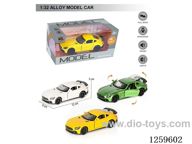 1:32 pull back alloy car 3 colors W L/M included battery