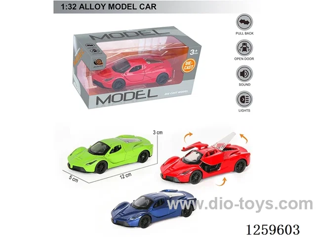 1:32 pull back alloy car 3 colors W L/M included battery