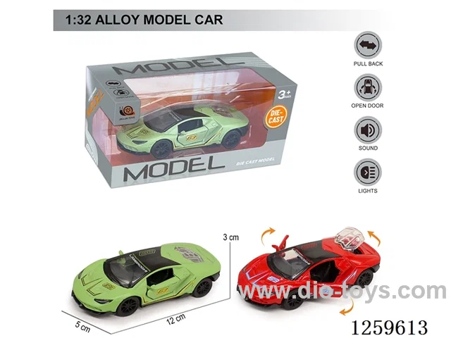 1:32 pull back alloy car 2 colors W L/M included battery