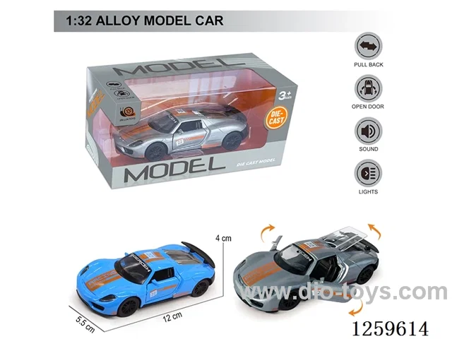 1:32 pull back alloy car 2 colors W L/M included battery