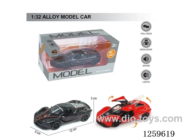 1:32 pull back alloy car 2 colors W L/M included battery