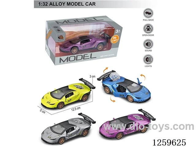 1:32 pull back alloy car 4 colors W L/M included battery