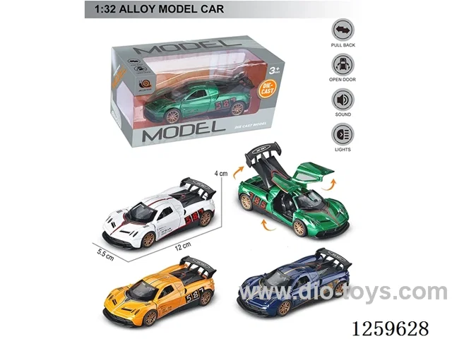 1:32 pull back alloy car 4 colors W L/M included battery