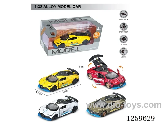1:32 pull back alloy car 4 colors W L/M included battery